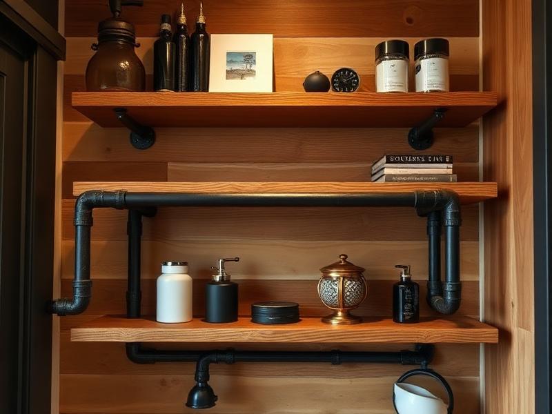 Industrial modern tiny apartment woodworking patterns ebook pipe shelf