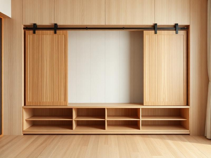 Japanese minimalist apartment woodworking designs mobile ebook sliding cabinet