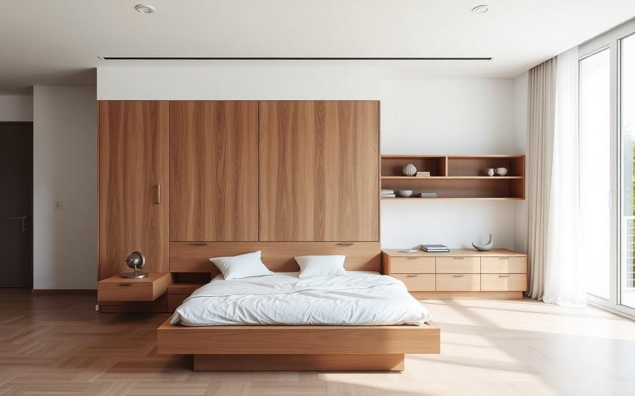 Tiny Apartment Woodworking Book PDF modern minimalist bedroom