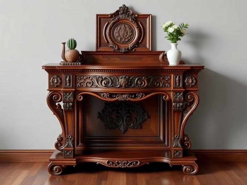Neo classical compact furniture woodworking blueprints PDF carved console